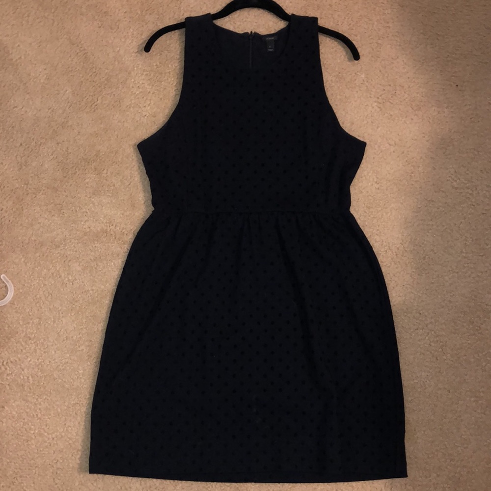 J Crew black polka dot dress